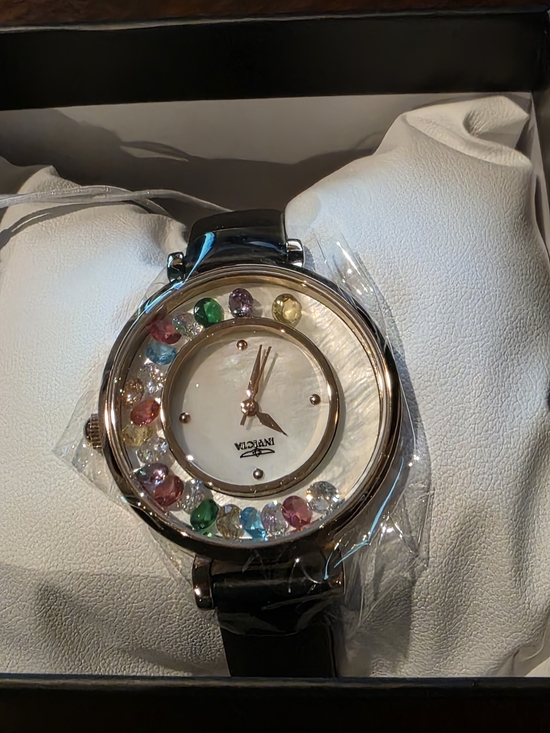 Invicta Accessories - Invicta Gold-Tone Watch with Mother-of-Pearl Dial and Multicolor Gem Accents